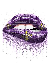 Lsu Glitter Dripping Lips Png Handmade By Toya