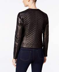 Cole Haan Quilted Leather Jacket Macys Com Leather Jacket Style Leather Jackets Women Jackets