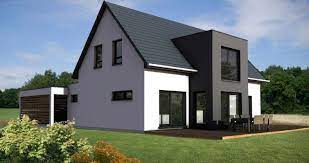 Pour lui donner un peu de caractère, les architectes peuvent toutefois apporter un style à la toiture en lui ajoutant une croupe, des lignes de coyau ou des lignes de bris. Illustration Maison 2 Pans Maison Maison Contemporaine Modele Maison Contemporaine
