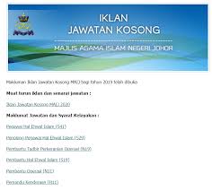 Majlis agama islam johor terletak di bawah kerajaan negeri johor khususnya sultan johor. Jawatan Kosong Di Majlis Agama Islam Negeri Johor Mainj Appjawatan Malaysia