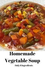 Easy Homemade Vegetable Soup Recipe With Only 6 Ingredients Can Be Made In The Slow Cooker Or On T Homemade Vegetable Soups Vegetable Soup Recipes Soup Dinner