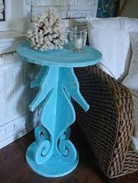 Seahorse Side Table Night Table Beach House Decor By Castawayshall Decor Beach Furniture Seaside Decor