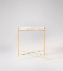 Praia White Marble Side Table Swoon Editions White Marble Side Table Contemporary Side Tables Marble Side Tables