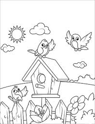 Ausmalbild Fruhling Vogel Am Vogelhaus In 2020 Ausmalbilder Fruhling Wenn Du Mal Buch Ausmalbilder