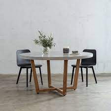Aria Concrete Granite Top Dining Table Round Zinc Ash 120cm Round Dining Table Dining Table Granite Dining Table