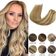 What are the invisi clip in hair extensions? Labeh Ombre Blonde Hair Extensions Clip In 7 Pcs 120g Light Blonde Highlighted Golden Blonde Human Hair Extensions Clip In Real Hair Silky Straight 16inch Buy Online In Dominica At Desertcart Productid 145824292