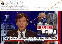 Tucker carlson will bring you a live hour of spirited debate and powerful reporting. Tucker Carlson Misleadingly Links Covid 19 Restrictions With Vaccine Efficacy