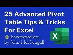 Top 25 Advanced Pivot Table Tips Tricks For Microsoft Excel Youtube Pivot Table Microsoft Excel Excel