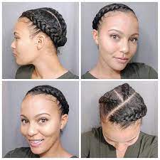 Braided Style From Last Week I Did Three Braids Instead Of Two Braids Protectivestyle Natural Hair Styles Short Natural Hair Styles Braid Styles