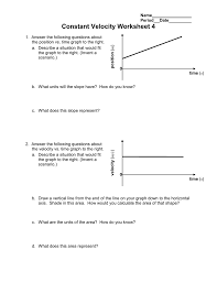 Display the equation of the line, and r?value. Constant Velocity Worksheet 4