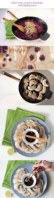 Asian Style Cabbage Dumplings With A Dipping Sauce Lazy Cat Kitchen Ricette Vegane Ricette Cibo