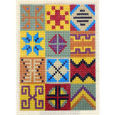 170 x 201 stitches · design area for 14 count: Old Navajo Sampler I Counted Cross Stitch J Michelle Watts Designs