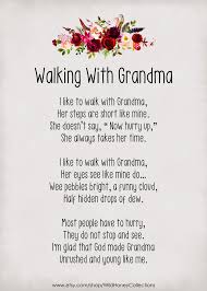Walking With Grandma Poem Gift For Grandma Granny Mimi Meme Grams Grandparent Gift Instant Digital Download In 2021 Grandma Quotes Grandma Poem Grandparents Quotes