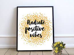 Inspirational Quotes Prints Downloadradiate Positive Etsy Inspirational Quote Prints Quote Prints Calligraphy Art Print