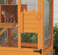 Pawhut Large Cat House With High Up Resting Box, 71" Wooden Catio With  Asphalt Roof, Indoor & Outdoor Cat Enclosure On Wheels, For 1 3 Cats,  Orange ...