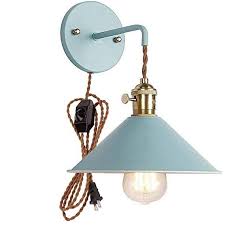 Bathroom lighting with electrical outlet | house design. Amazon Com Kiven Nordic Wall Sconce One Cable Mains Plug And On Off Switch Pink Macaron Bedside Reading Light E26 Edison Copper Lamps Sconce Lamp Lamp Holder