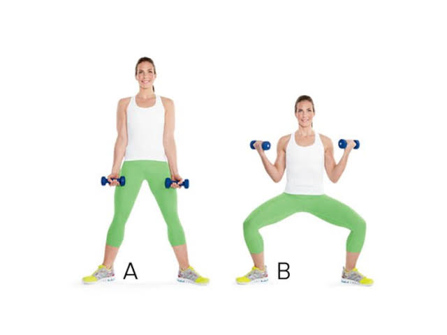 Image result for Plié Squat With Curl:"