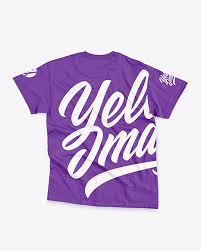 Download T Shirt With Round Neck Mockup In Apparel Mockups On Yellow Images Object Mockups