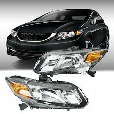 Ad Ebay Fits 2012 2015 Honda Civic 4dr Sedan Crystal Headlights Head Lamps Left Right In 2020 Honda Civic 2015 Honda Civic 2011 Honda Civic