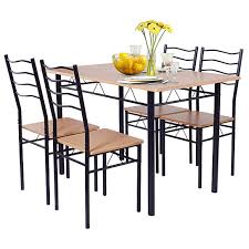 En popüler ve en uygu fiyatlı 1 ürünlerimizden 25 tanesini keşfedin. Buy Costway 5 Piece Dining Table Set 29 5 With 4 Chairs Wood Metal Kitchen Breakfast Furniture Brown By Costway On Dot Bo
