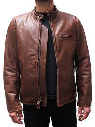 Schott Cafe Racer Motorcycle Leather Jacket Waxed Brown Perfecto 530brn Leather Jacket Jackets Men Fashion Leather Jacket Men