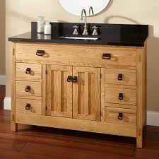 D bath vanity cabinet only in natural wood. Solid Wood Bathroom Vanity