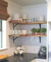Shanty Sisters On Instagram Simple Corner Shelves We Bought 4 Inexpensive Metal Brackets And One Corner Shelves Kitchen Kitchen Shelf Decor Kitchen Corner