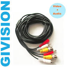Cctv Security Camera Video Audio Cable 12v Dc Power Bnc Rca For Surveillance Analog Dvr Camera System 5m 16 4ft C Dvr Camera Audio Cable Cctv Security Cameras