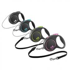 Trixie Flexi Black Design Retractable Rope Leash Black