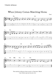 When Johnny Comes Marching Home Again Sheet Music Ukulele Music Printable Sheet Music