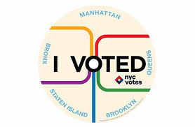 The Winner Of The Nyc I Voted Sticker Design Competition Has Been Awarded To Marie Dagarta 59 And Scott Heinz 56 From Bron With Images Vote Sticker Ny Subway I Voted