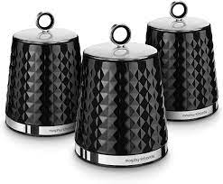 See more ideas about kitchen canister sets, canister sets, kitchen canisters. Morphy Richards 978053 Dimensions Set Of 3 Round Kitchen Storage Canisters Black Amazon Co Uk Kitchen Home