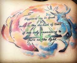 My Harry Potter Inspired Tattoo Happiness Can Be Found Even In The Darkest Of T Harry Potter Quotes Tattoo Harry Potter Inspired Tattoos Harry Potter Tattoos