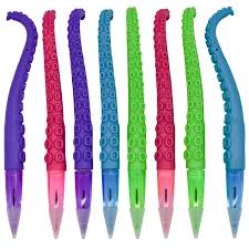 Amazon.com : Maydahui 8 PCS Octopus Tentacle Shaped Ballpoint Pen Funny  Finger Puppet Pen Black Ink Devilfish Fish Pens Soft Silicone for Boys  School ...