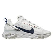 A lightweight textile and synthetic upper has a subtle sheen for an elevated look. Nike Sneaker React Element 55 Weiss Navy Blau Www Unisportstore De