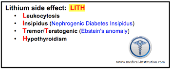 Lithium toxicity (also known as lithium overdose or lithium poisoning) develops when symptoms of toxicity can range from nausea and vomiting in mild cases to brain damage and even death in. Lithium Side Effect Mnemonic Best Medical Mnemonics