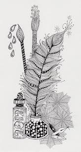 Happy New Year Zentangle Patronen Kleurplaten Zendoodle