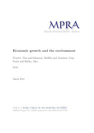Un cahier de découverte culturelle par niveau. Https Mpra Ub Uni Muenchen De 23585 1 Economic Growth Environment Pdf