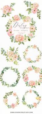 Watercolor Wreath Png Clipart Watercolor Flowers Bouquet Background Floral Wreath Png Essem Creatives Blumen Aquarell Aquarell Blumen Illustration Blume
