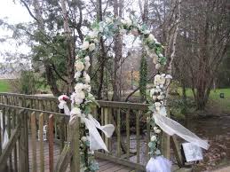 Floral Arch At The Bridge Outside The Small Chapel In The Grounds Of The Brooklodge Hotel In Aughrim Co Wicklow Venue Decoration Floral Arch Wicklow