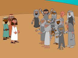 Jesus heals 10 lepers • asking jesus for help • healed! Freebibleimages Jesus Meets Ten Men With Leprosy A Samaritan One Of Ten Healed Of Leprosy Returns To Thank Jesus Luke 17 11 18