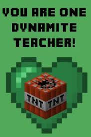 Teacher Minecraft Valentine Card Minecraft Valentines Valentines For Boys Minecraft Valentines Cards
