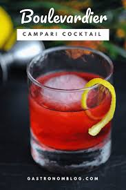 Boulevardier Cocktail With Rye Whiskey Campari Sweet Vermouth Lemon Peel A Classic Cocktail Co Campari Cocktails Whiskey Cocktails Rye Whiskey Cocktail