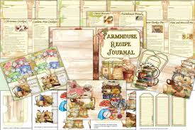 All print cutting files with silhouette cricut explore machines from tigers tiger commercial file police blue download studio bear digital monogram vinyl. Printable Farmhouse Recipe Journal Kit