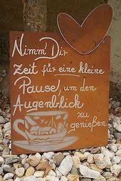 Edelrost Tafel Pause Spruch Garten Metall Tafel Rost Schild Text Herz Deko Tasse In 2020 Deko Heart Decorations Metal Garden Art