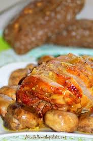 .au four filet de dinde masser avec du moutard puis farcie avec : Roti De Dinde Au Four A La Marocaine Aux Delices Du Palais