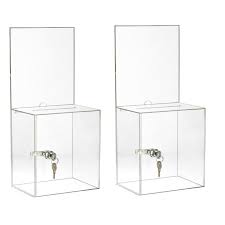 Why use a paypal donation button when. Adiroffice Clear Tall Acrylic Locking Donation Charity Suggestion Box 2 Pack In The File Safes Department At Lowes Com