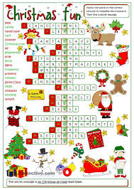 Christmas Fun Crossword Christmas Worksheets Christmas School Christmas Crossword
