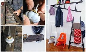 Fabriquer Un Porte Manteau Avec Une Echelle Porte Manteaux Porte Foulard Porte Manteau Design
