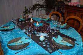 Decoration De Table Turquoise Et Chocolat Table Turquoise Deco Mariage Bleu Decoration